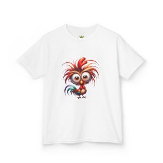 Kids Rooster Cartoon T‑Shirt – Cute Colorful Chicken Tee for Boys & Girls